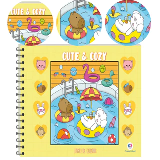 Livro Pintura e Colorir Com Capa Dura Bobbie Goods Cute & Cozy Yellow em Oferta na Shopee