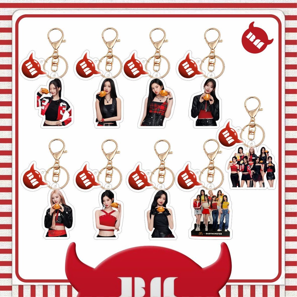 Kpop BABYMONSTER Joint Novo Chaveiro Acrílico Bolsa Pingente