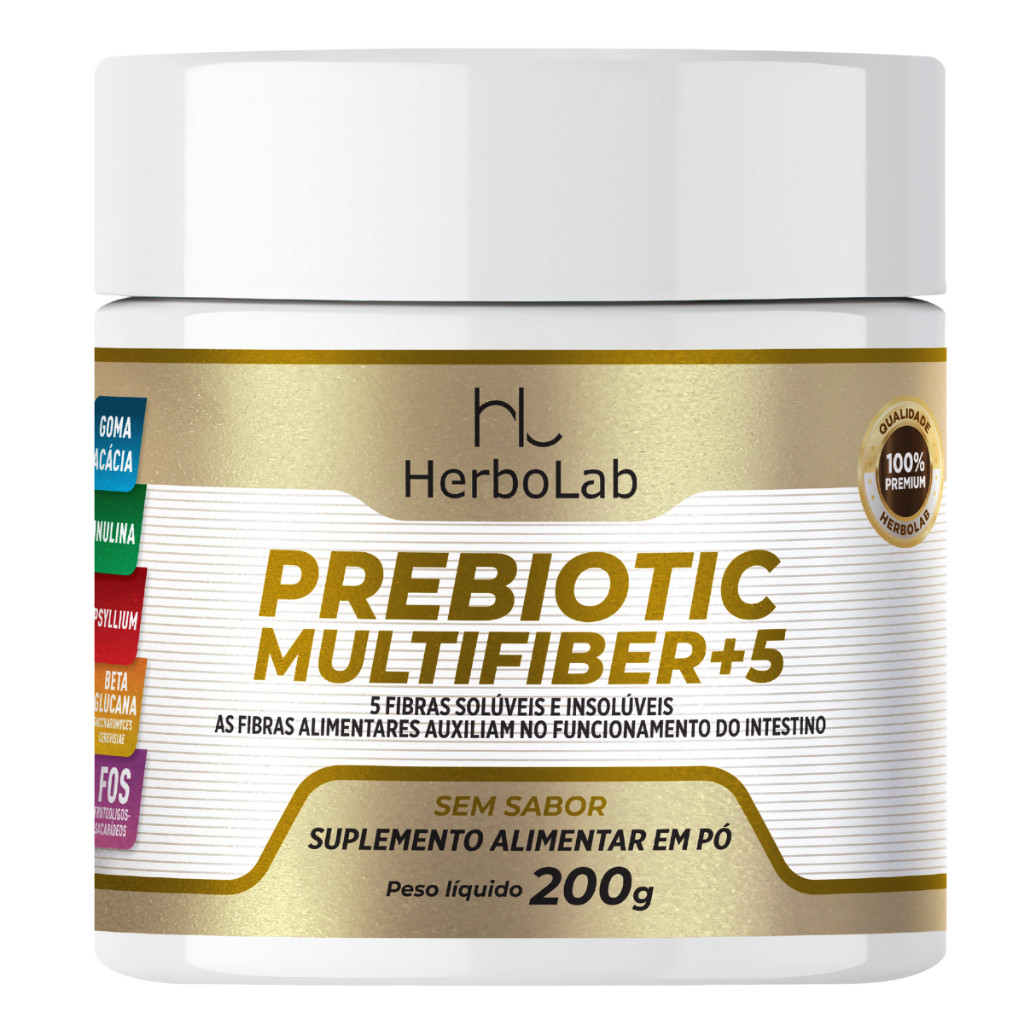 Prebiotic Multifiber +5 Prebiotico Com 5 Fibras Herbolab | Shopee Brasil