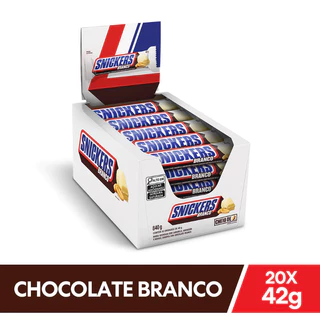 Chocolate Snickers Branco Com 20 Unidades De 42g