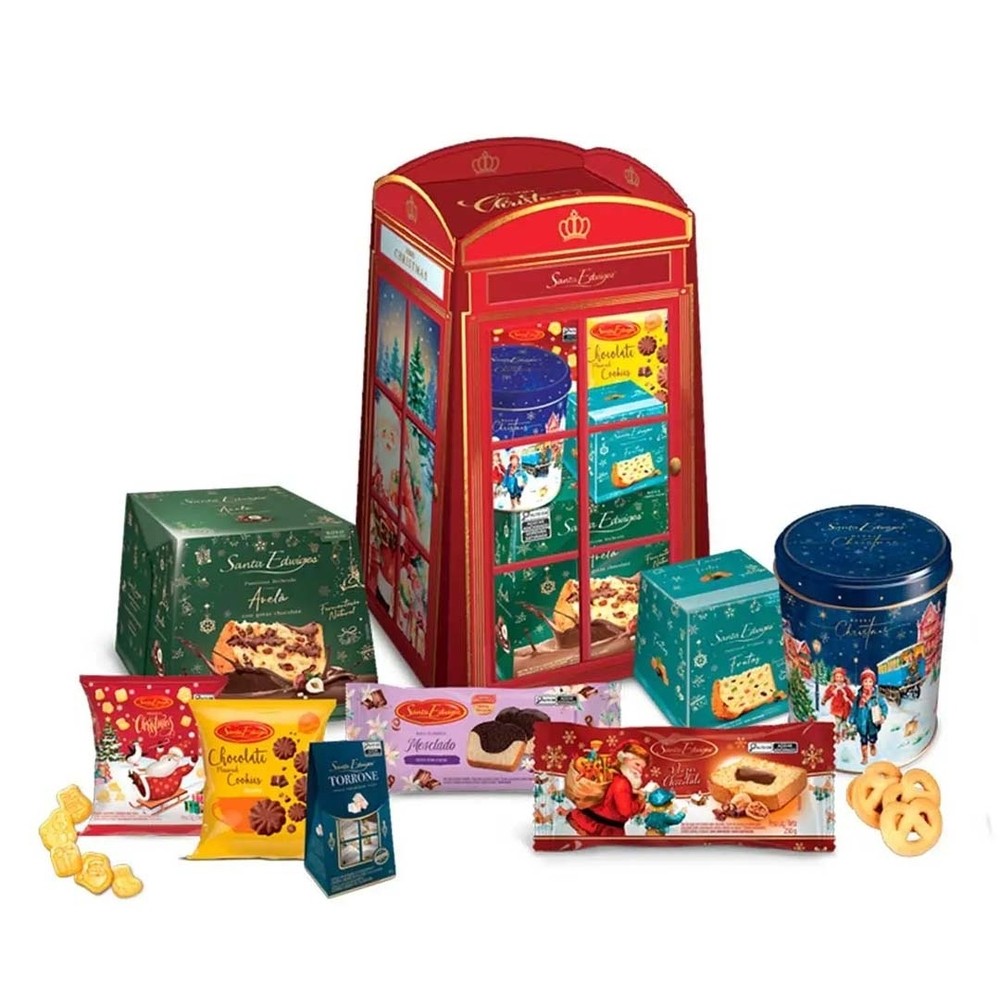 Kit Natalino Merry Christmas London 8 Itens 1,39kg - Santa Edwiges