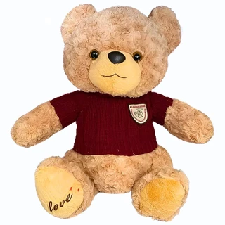 Ursinho Pelúcia Teddy Marrom Com Roupinha - Castela