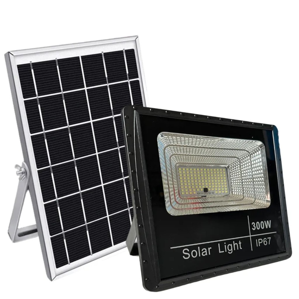 Refletor LED Solar 300W Branco Frio À Prova D’Água IP65 | Sensor ...