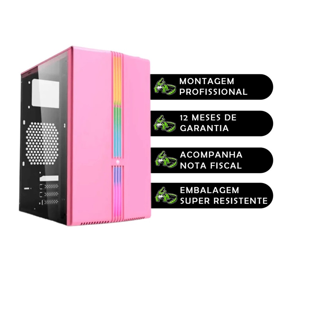 Computador PC Gamer Rosa Pink Feminino Intel i5 3470 GTX 750 4GB ...