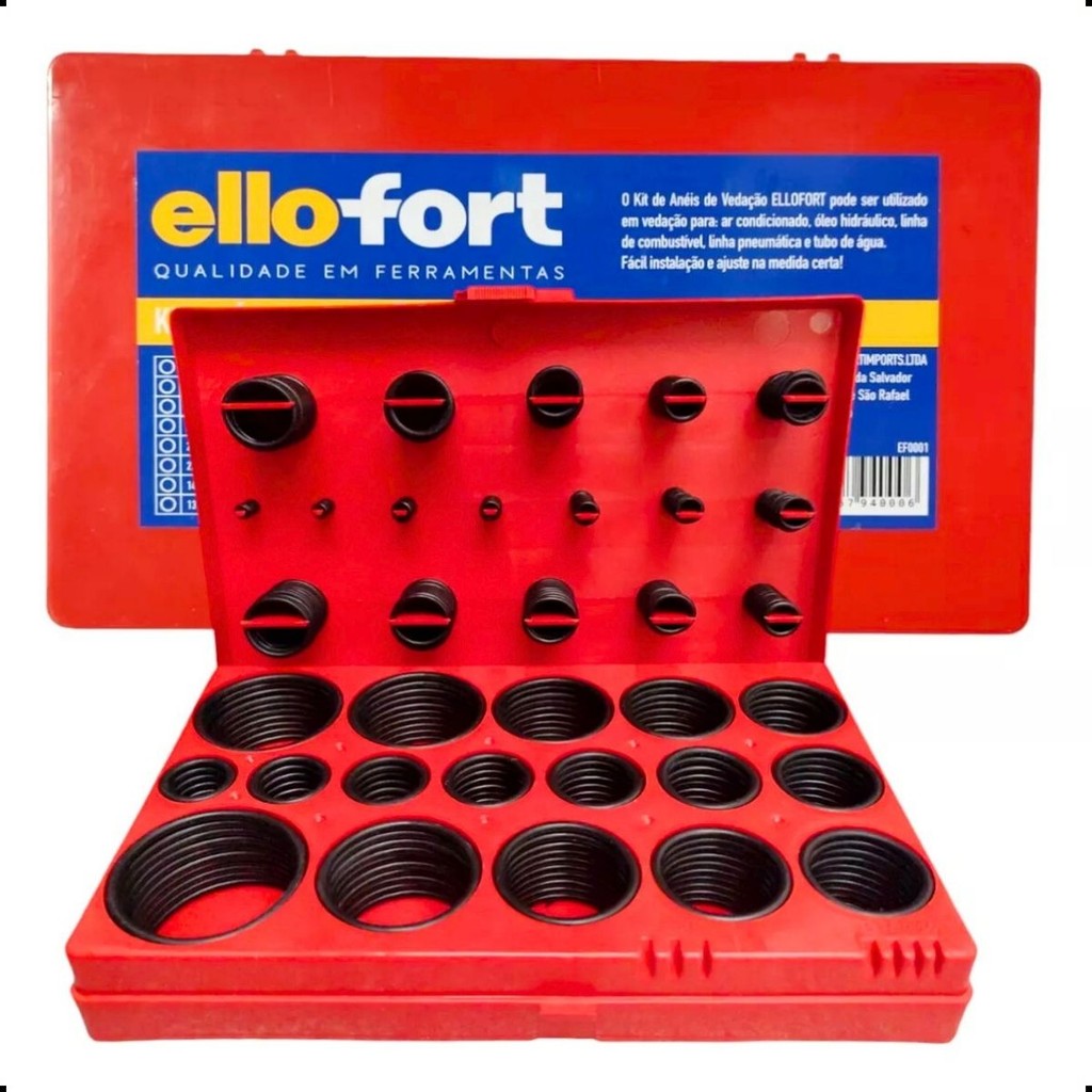 Anel De Vedação Borracha Nitrilica Oring Kit 419 Peças Nbr Torneira Hidraulica Automotivo Pneumatica