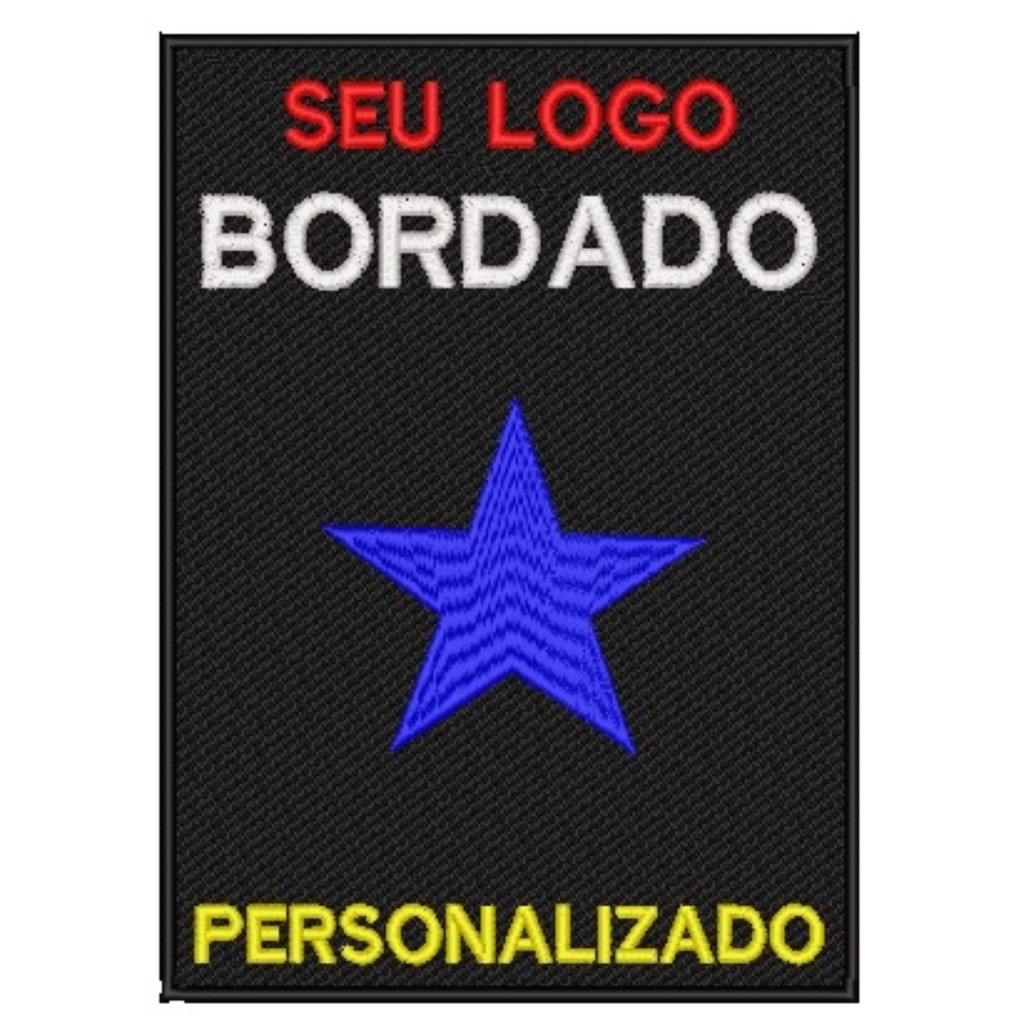 Patch bordado personalizado com sua logo tamanho 7 x 6 cm | Shopee Brasil