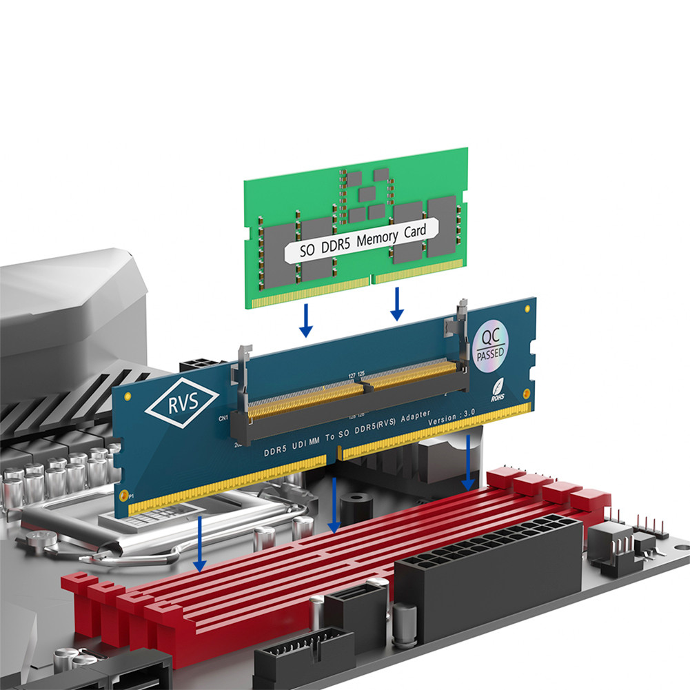 A # Laptop SO DDR5 RAM Para Desktop DDR5 U-DIMM Adaptador Conversor De ...