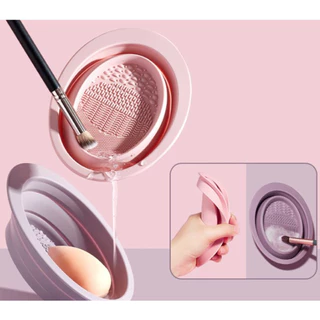 Tigela dobrável Tigela de Lavagem Escova da Composição de Silicone Tigela Dobrável Almofada de Limpeza Esfrega em Oferta na Shopee