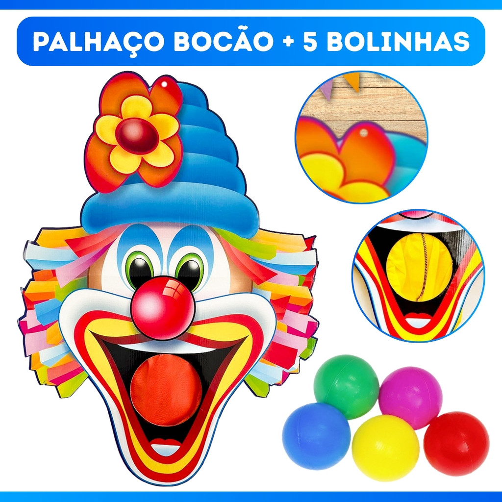 Palhaço Bocão Jogo Boca De Palhaço Festa Junina Painel Bocão C/ 5 ...
