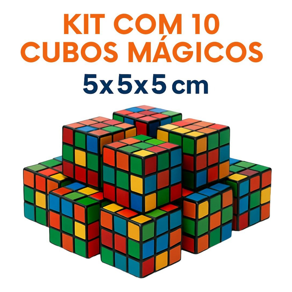 Kit Com 10 Cubos Mágicos 5x5x5 Cm Diversão E Desafio | Shopee Brasil