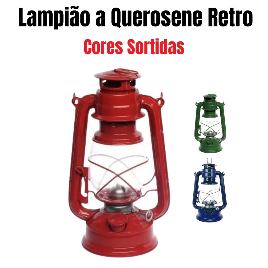 Lampião a Querosene Retro Modelo Antigo/ Cores Sortidas | Shopee Brasil