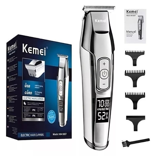 Kemei KM-5027 Maquina De Corte Cabelo Profissional Acabamento Com Display em Oferta na Shopee