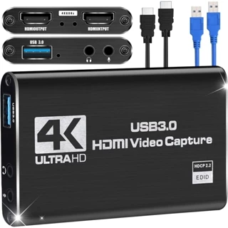 Placa Captura Vídeo 4K/1080P 60FPS HDMI a USB3.0 Compat. Nintendo Switch/PS5/PC/OBS