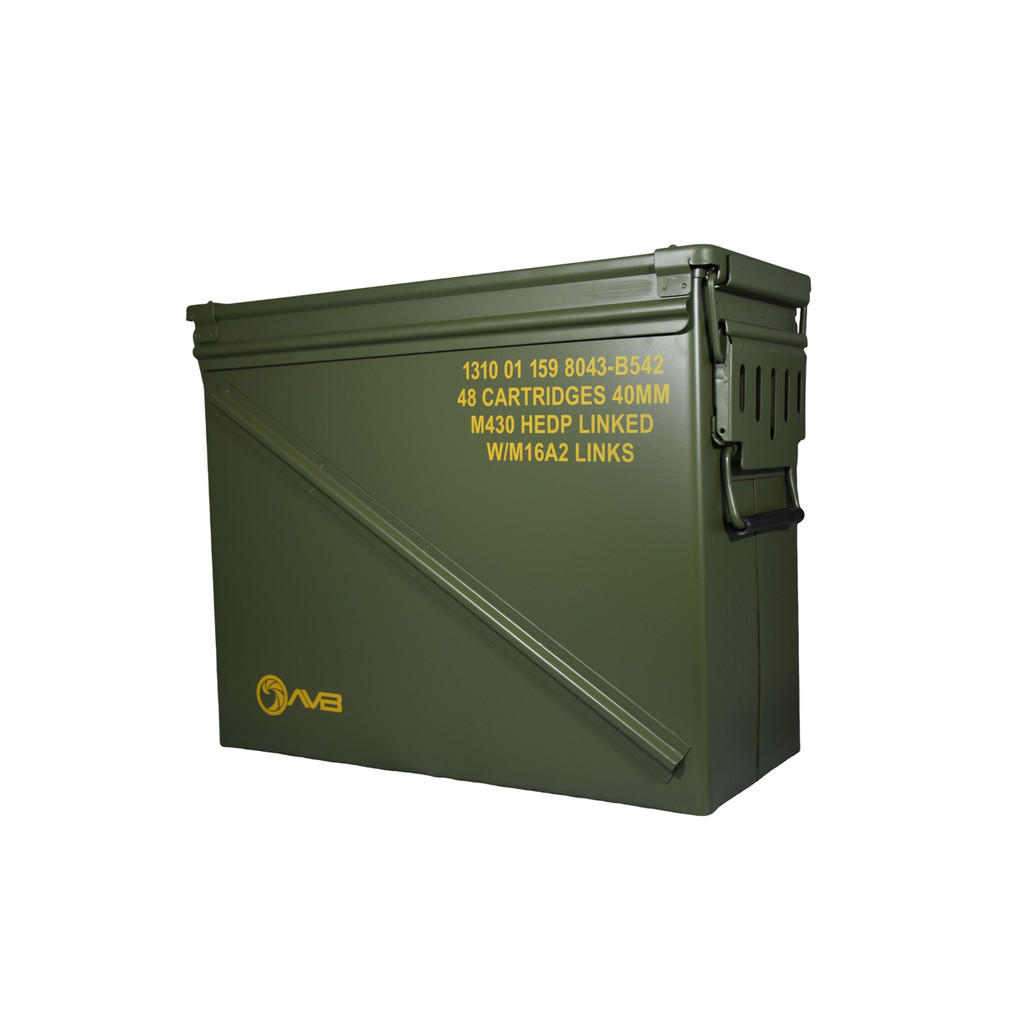 Caixa Militar Multiuso Metal Padrão Granada 40mm AVB M548 47x36