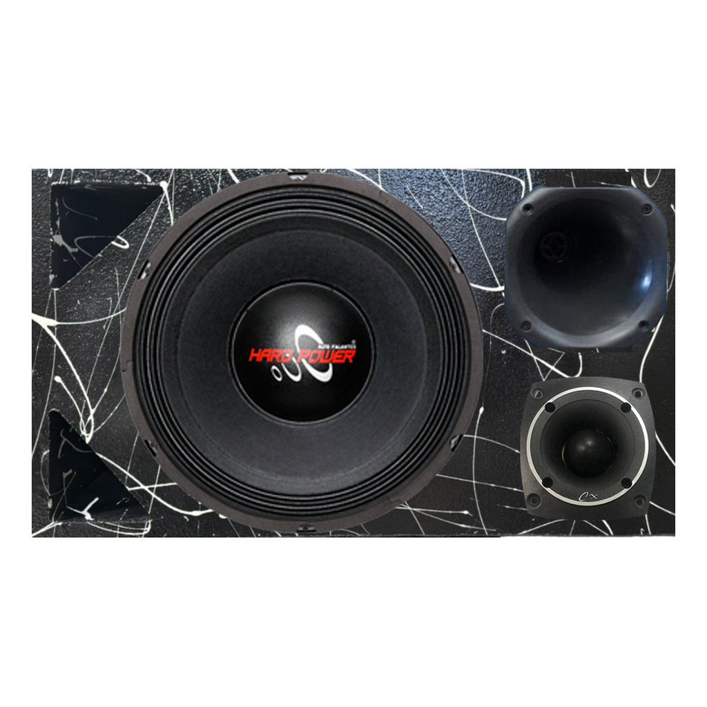 CAIXA TRIO DUTO TRIÂNGULO ALTO FALANTE HARD POWER HP 750 TWEETER