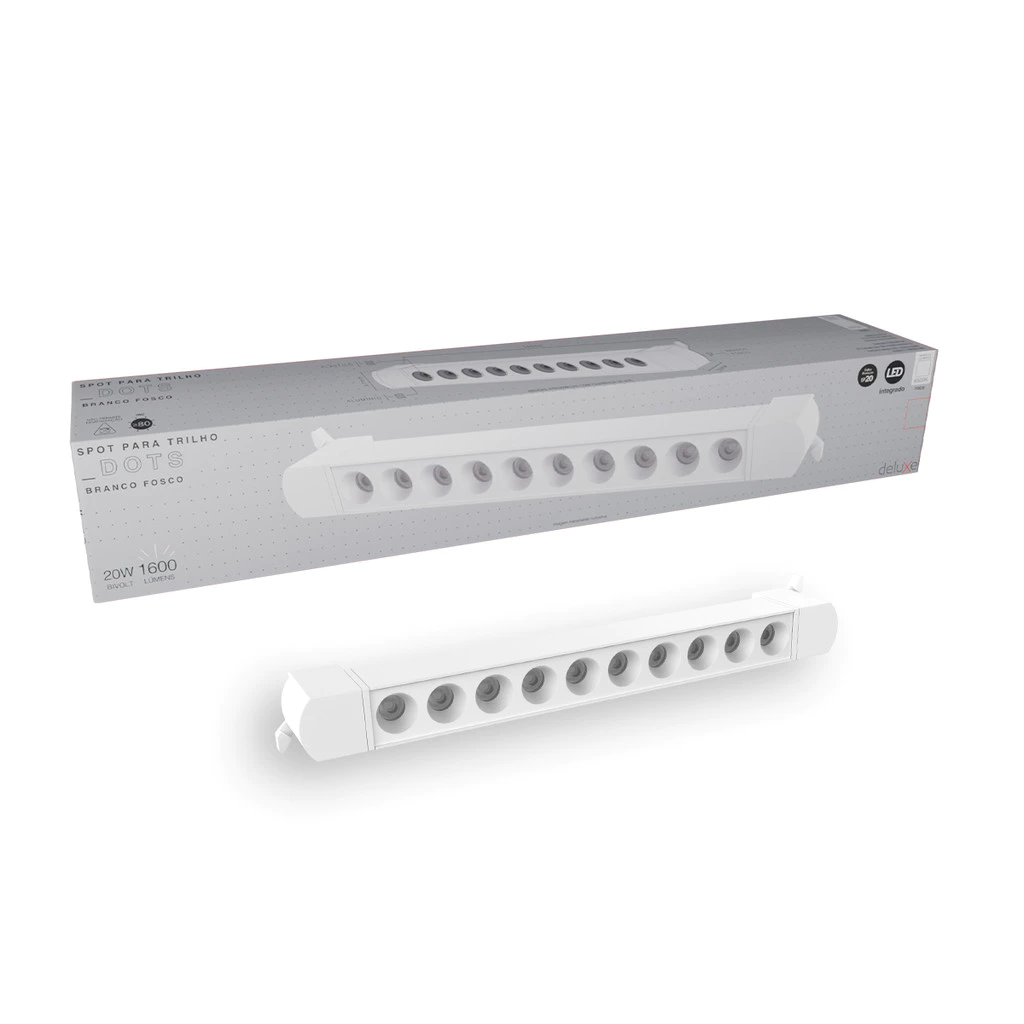 Spot Led Trilho Authentic Dots 20w 6500k Branco Fosco Deluxe