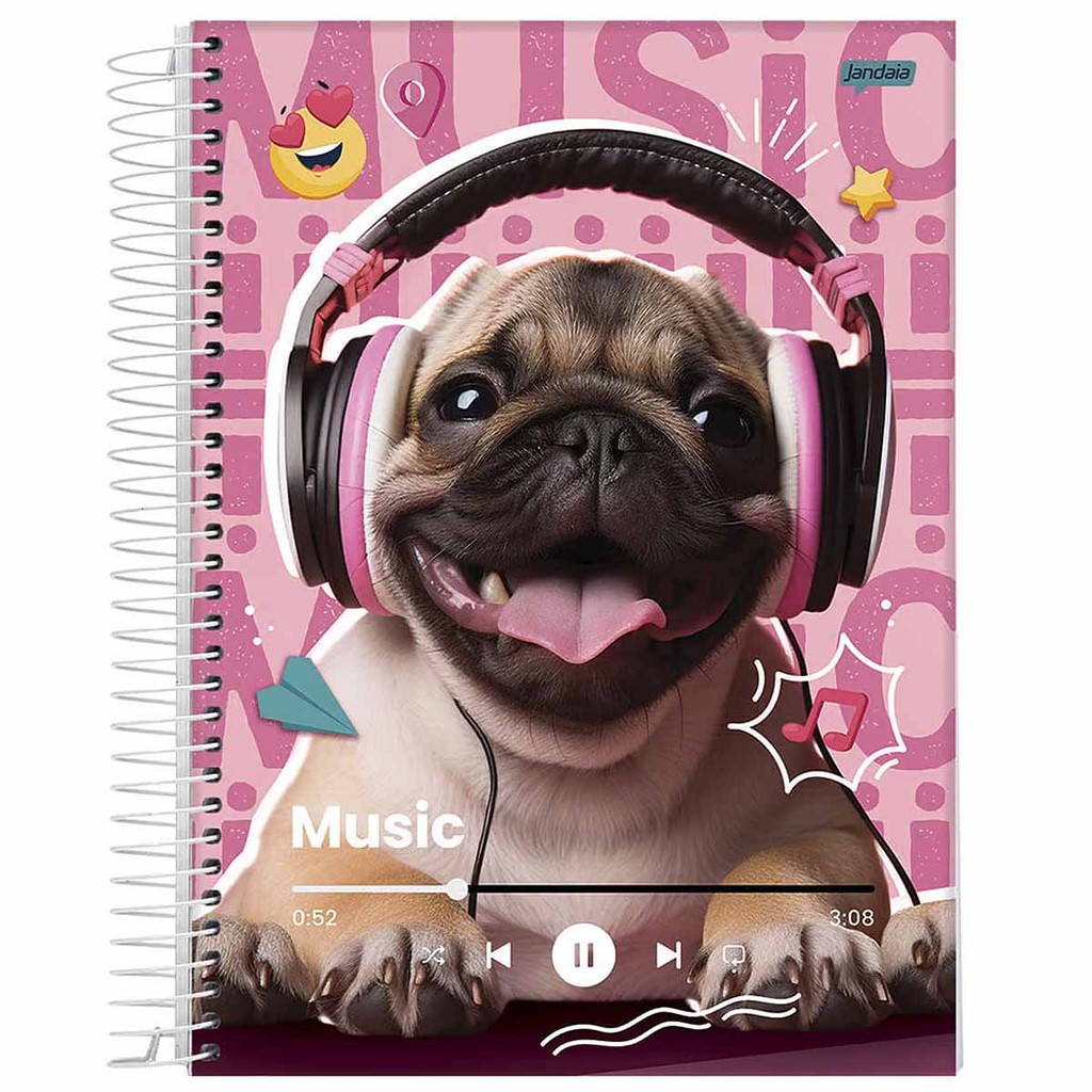 Caderno espiral 1/4 80 folha Pets Love Jandaia | Shopee Brasil