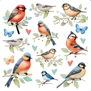 Transfer Textil Quadrado - Passarinho em Oferta na Shopee