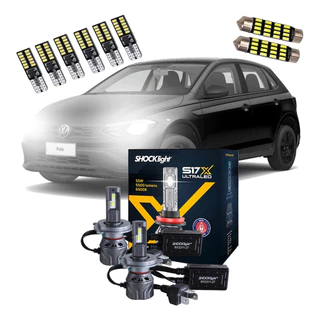 Kit Ultra Led Anti Erro Novo Polo Track 2023 2024 2025 Farol Alto Baixo E Internas