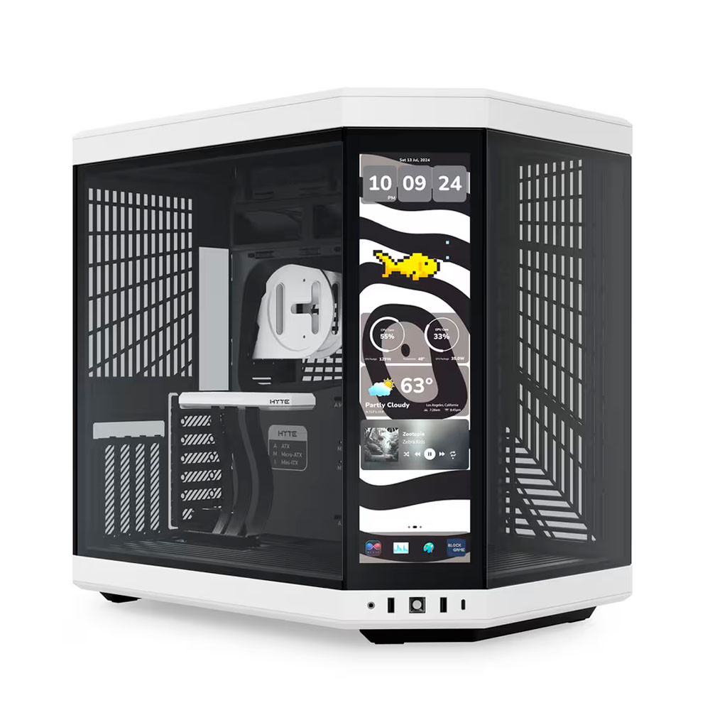 Gabinete HYTE Y70 TOUCH 14.9 Infinite Preto e Branco WITH 3 TGW