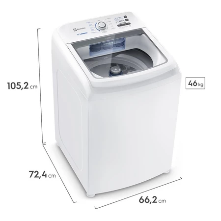 Máquina de Lavar Electrolux 15kg Branca Essential Care com Cesto Inox e Jet Clean (LED15)