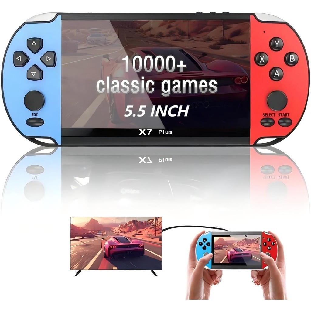 Videogame Portatil X7 PLUS Tela 5.5" PSP +5000 Jogos Retro 16GB,Console de Mão Memoria Expansivel Pronta Entrega