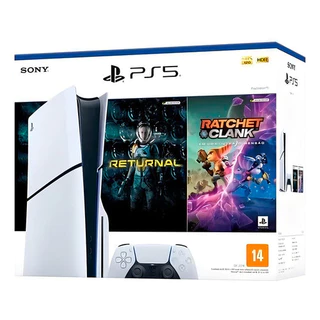 Console Playstation 5 Slim Mídia Física PS5 com 2 Jogos e 1 controle HD de 1 TB