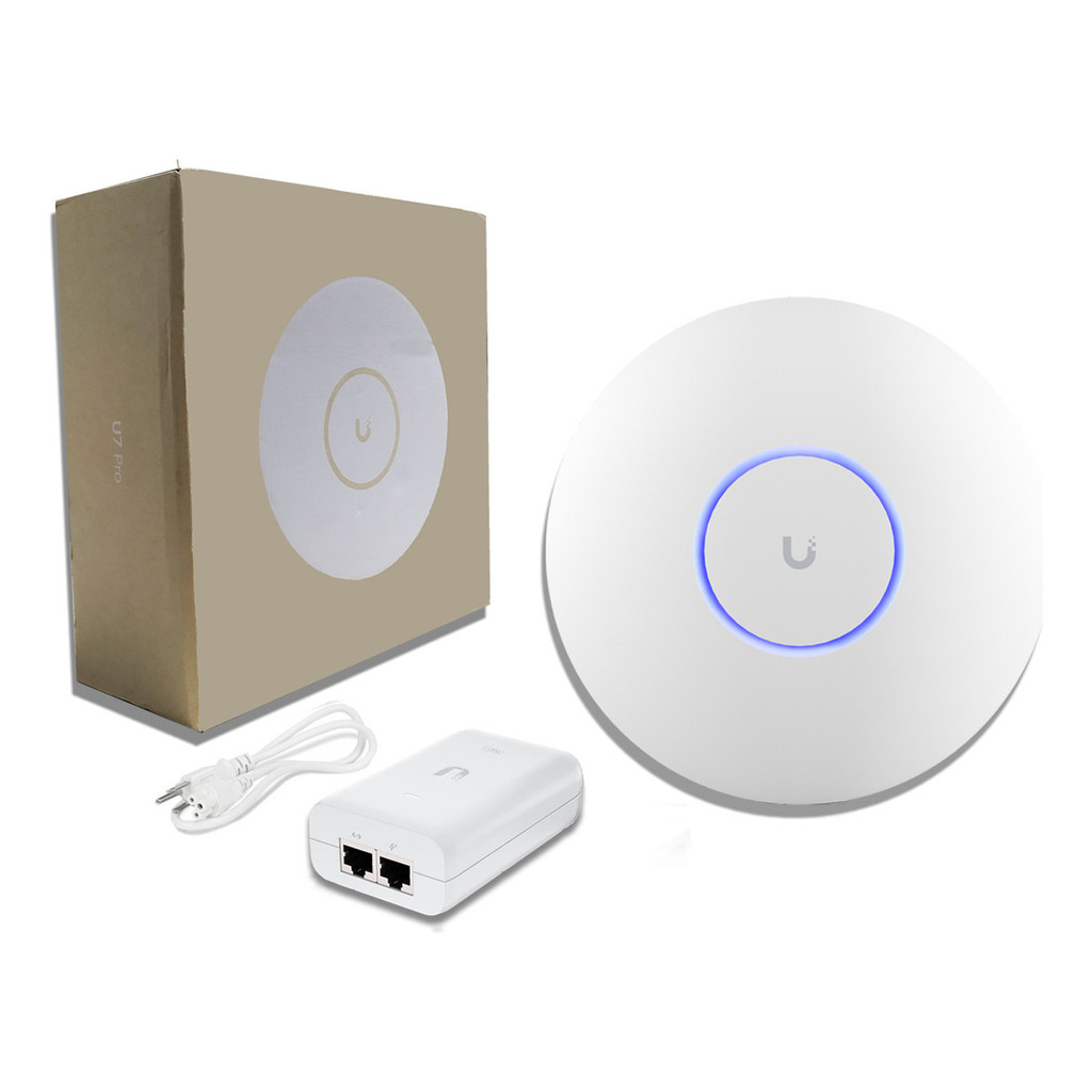 Kit Access Point Unifi U7-pro Wifi 7 + Injetor Fonte Poe 30w