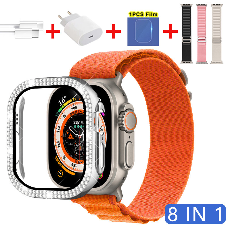 Novo smartwatch 8 in1 carregador carregamento cabo ultra 9 2.2 tela ...