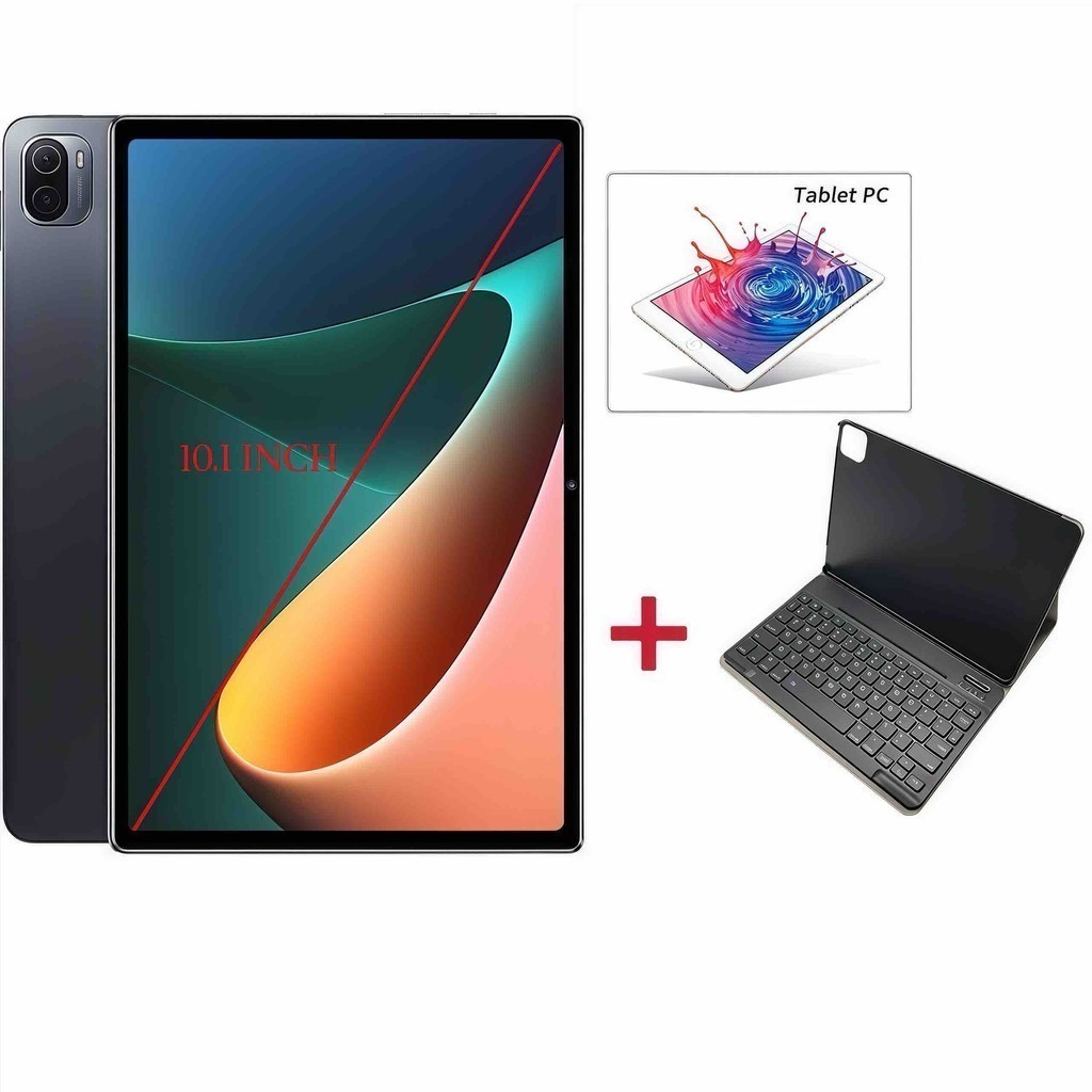 Tablet Android 8.1 com tela Ips de 10 polegadas e bateria de 4000mah, capa de couro com teclado ANJGG