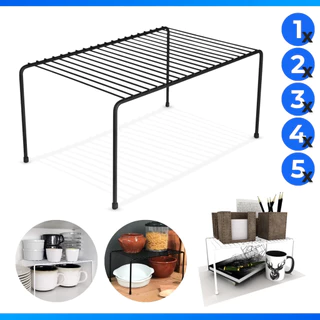 Organizador de Armário 32cm Aramado Cor Preto ou Branco Gaveta Prateleira Suporte Aço Pratos em Oferta na Shopee