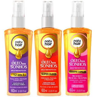 Kit Óleo dos sonhos 12 em 1 + Óleo dos sonhos Super Óleos + Óleo dos sonhos Terapia Capilar Natuhair 60ml