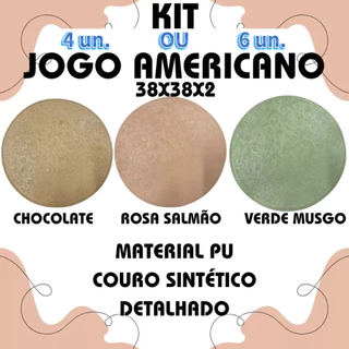 Kit Jogo Americano 4 Ou 6 Un. Cores Chocolate E Rosa Salmão E Verde Musgo Jantar Decorativo em Oferta na Shopee