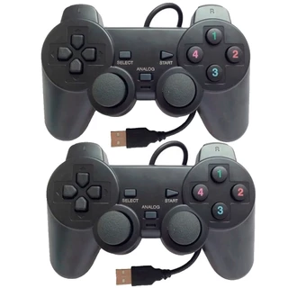 Kit Controle Joystick para PC Laptop Notebook USB Dual com fio