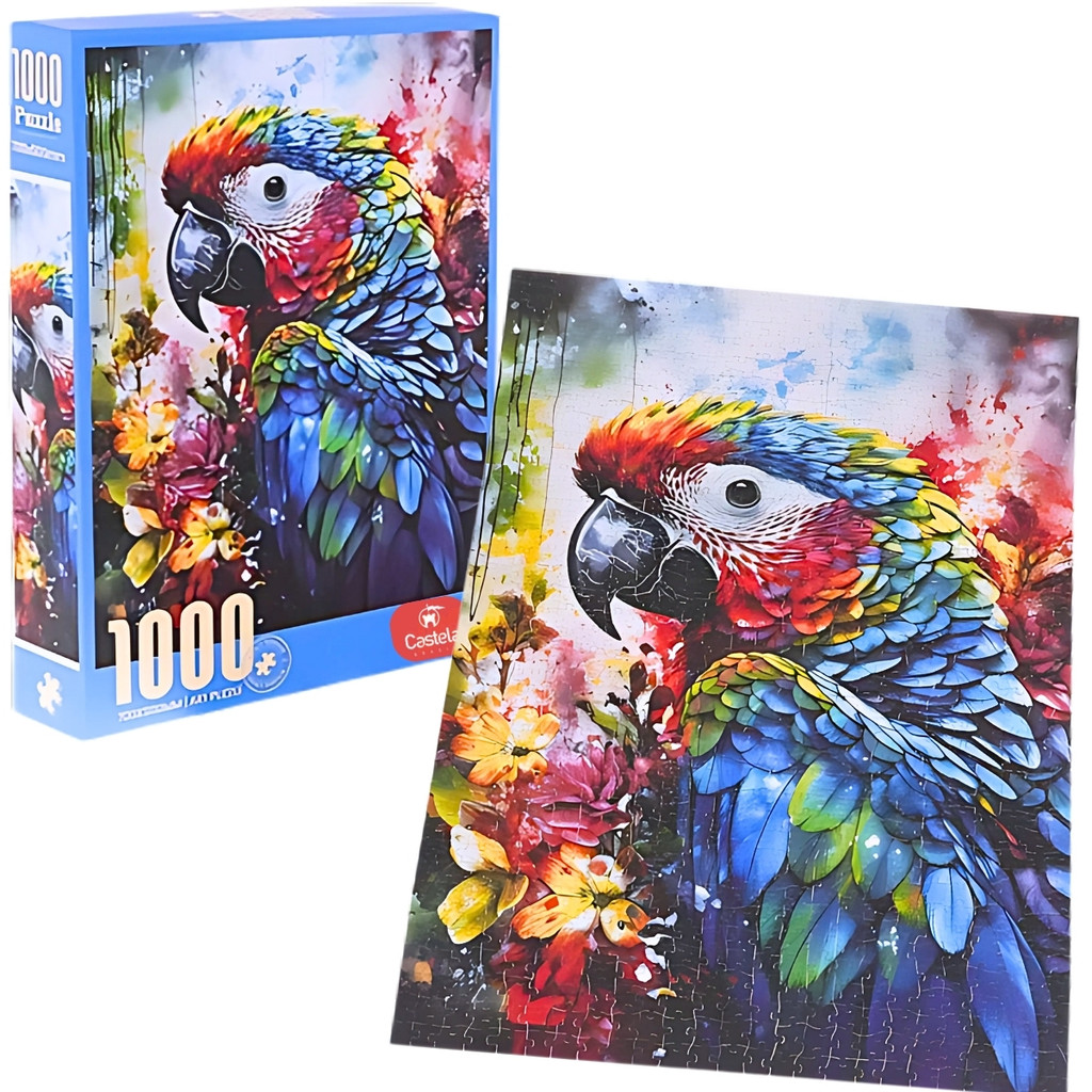 Quebra-cabeça de 1000 Peças Papagaio Colorido Animal Castela