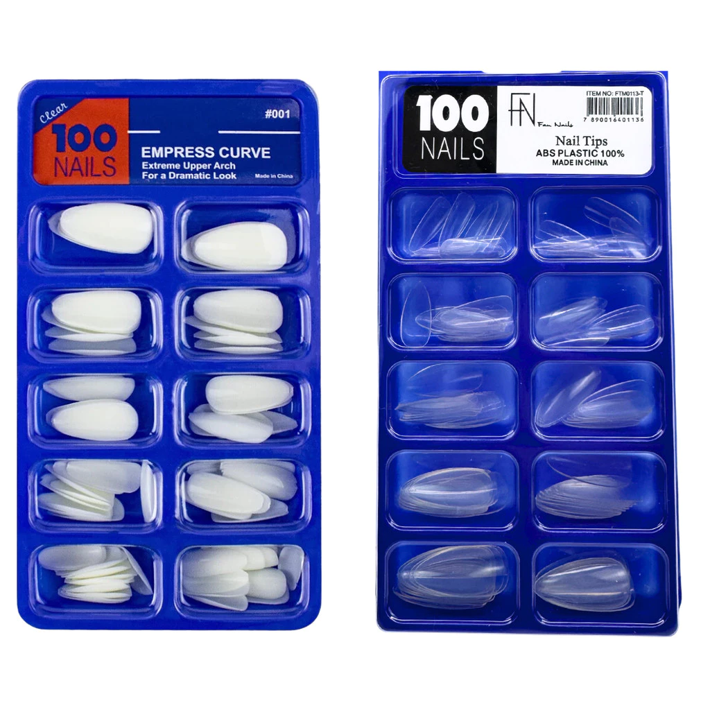 Kit 100 Unhas Postiça Almond Amendoada