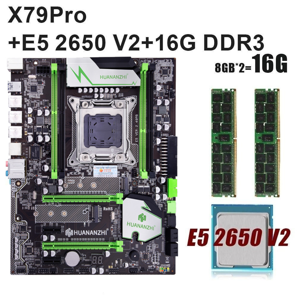 (usada)Placa Mãe AJENNIFER X79Pro , 8GB Com Processador Xeon E5 2650 V2 X79 , 2011 DDR3