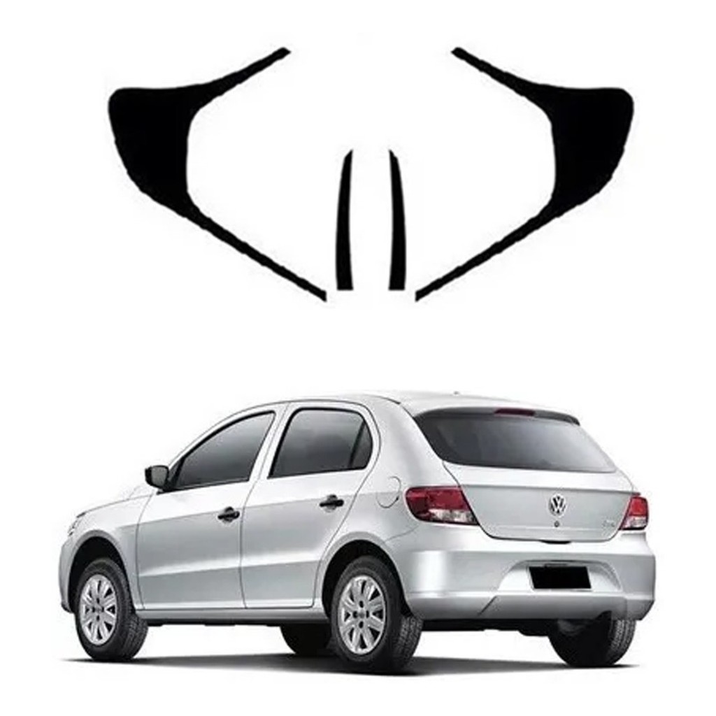 Kit Aplique Mascara Negra P/ Lanterna Traseira Gol G5 Black