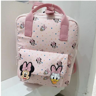 Kids Mochila , Impressão Minnie Mouse Mini Escolar , Sacos De Saída De Desenho Animado Com Zíper Rosa