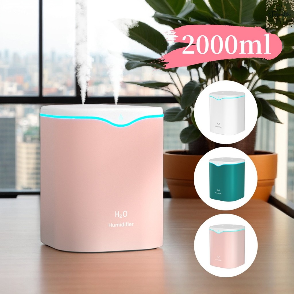 Umidificador De Pulverização Dupla De Gota D'água 600ml 2000ml Nano Atomização De Grande Capacidade Nova Tecnologia