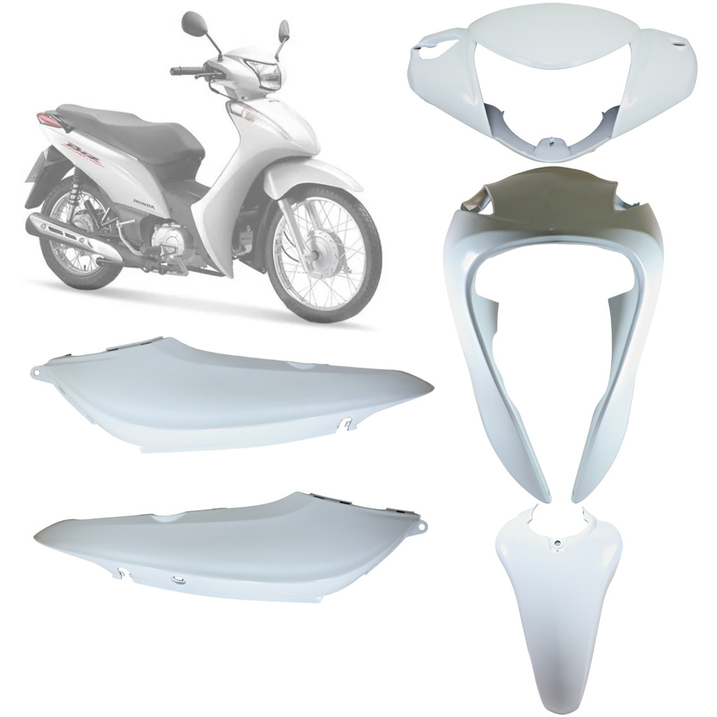 Kit Carenagem Frontal Biz 125 Ex 2015 Branco Fosco | Shopee Brasil
