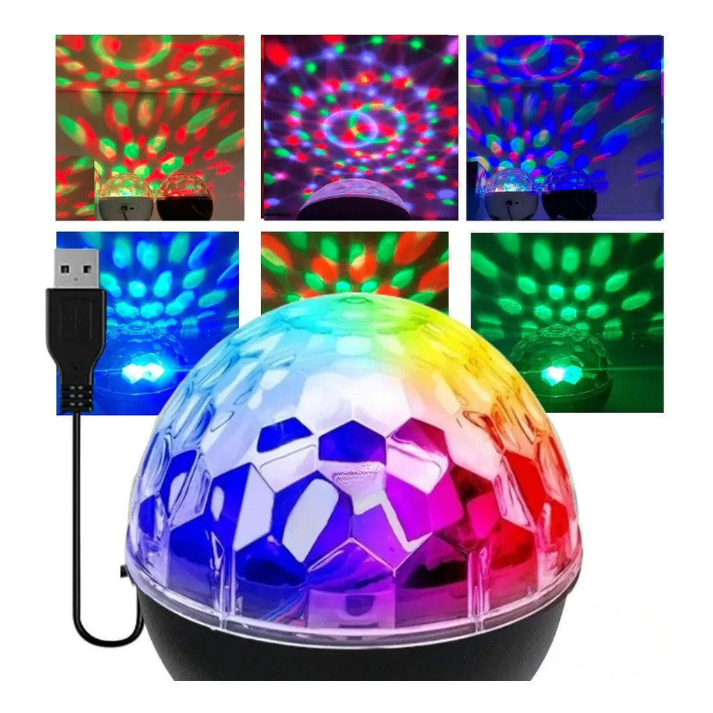 Mini Globo Jogo De Luz RGB Luzes Efeito Colorido Com Bluetooth e ...