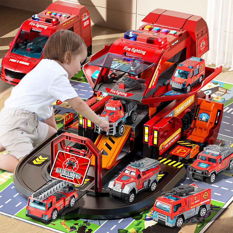 Carro de Brinquedo Grande de Bombeiro para Crianças, Transformável ...
