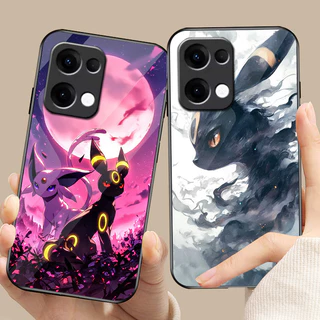 Pokemon Umbreon 03 Caso De Telefone Vidro Para Oppo A54 A74 4G A79 5G A94 A3X Reno 11 12 13 11F 12F 13F 10 8 Capa