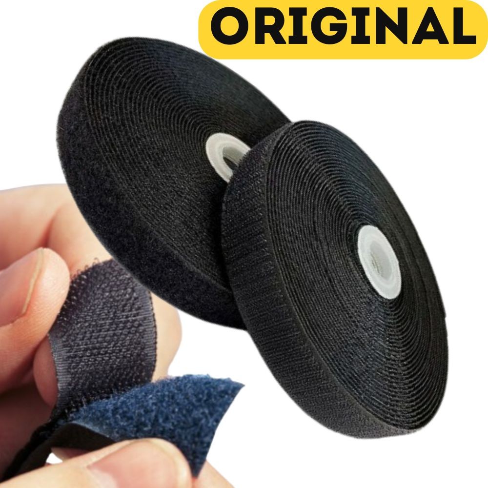 Set Autoadesivo VELCRO Nero 1 Pollice X 1 Yard - Gancio E Anello Per Fissaggi Versatili