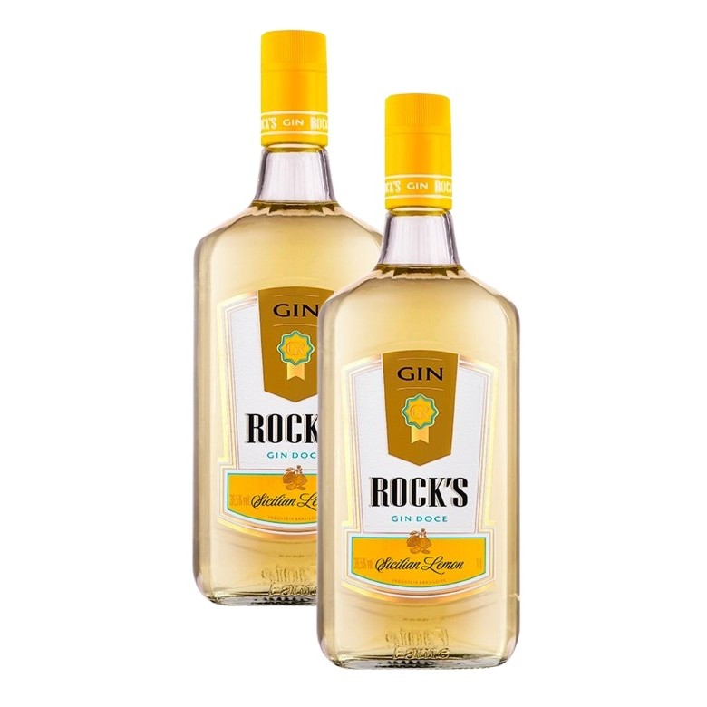 Kit 2 Gin Rocks Sicilian Lemon Garrafa Vidro 1L | Shopee Brasil