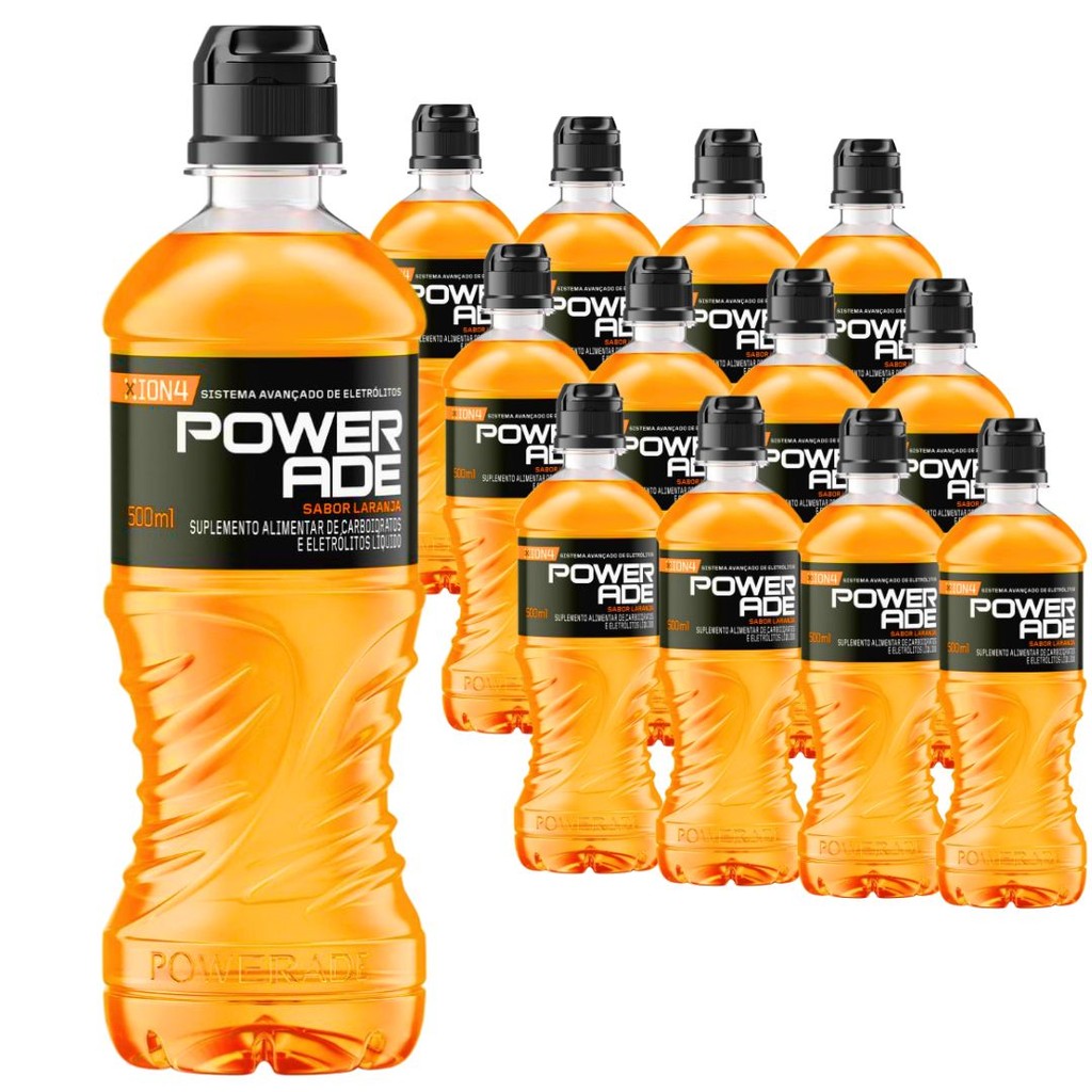 Caixa 12un Isotônico Powerade Laranja 500ml Bebida Esportiva Suplemento ...