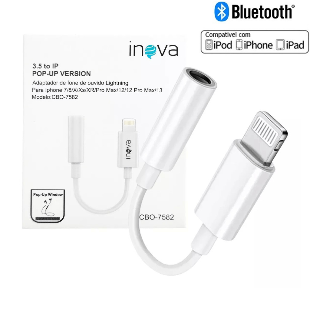 Adaptador compatível com iphone ipad cabo lightning para p2 femea áudio auxiliar