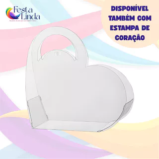 Sacola Bag Cristal Acetato para Presente Dia das Mães Pais Namorados Coração 3 tamanhos