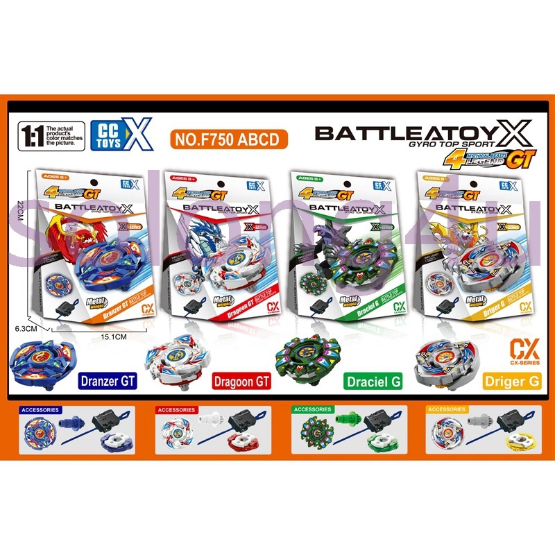 CX00 Dragon GT Dranzer Driger G Draciel Spinning Tops X Set Com